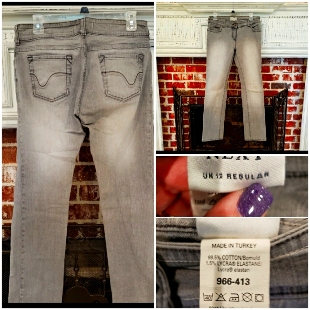 Next brand grey jeans,  size 12, stretch denim